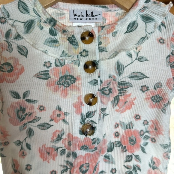 Nicole Miller Floral Ribbed Footie Size 3-6 Mths - Picture 2 of 5